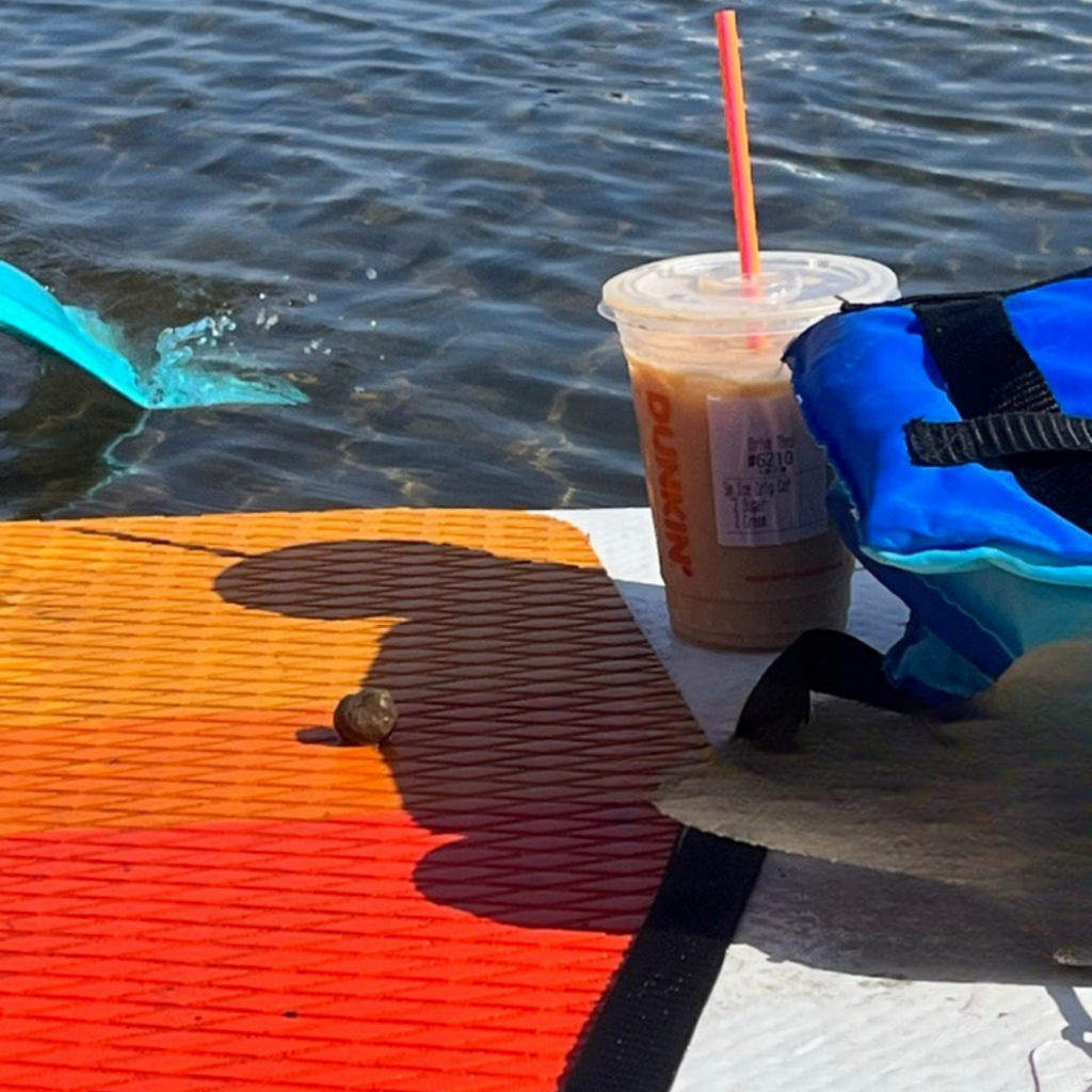 coffee on a paddelboard